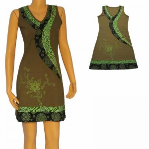 Printed patches flower dress