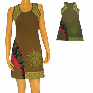 Patches design sun print dress