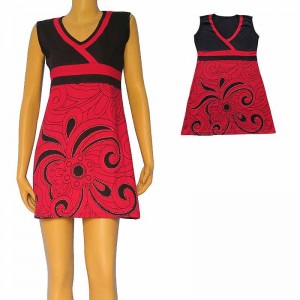 Printed layer-cut flower dress