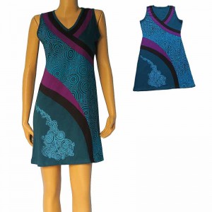 Stripes patch bubbles prints dress