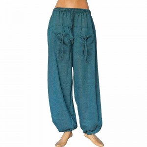 Petrol blue khaddar front pockets trouser 