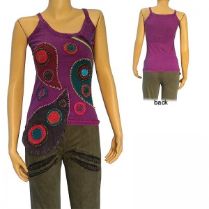 Patch over patch rib stone wash tank top