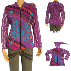 Embroidered razor cut rib hoodie