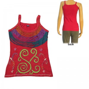 Razor cut hand embroidered sinkar tank top