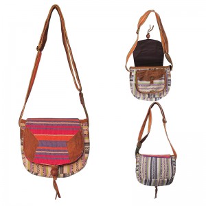 Leather mixed Gheri shoulder bag