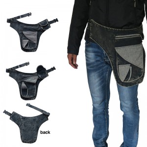 2-color pocket cotton belt bag