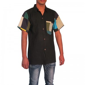 Patch pocket and sleeves cotton shirt