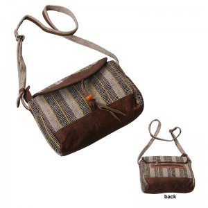 Hemp-cotton leather shoulder bag