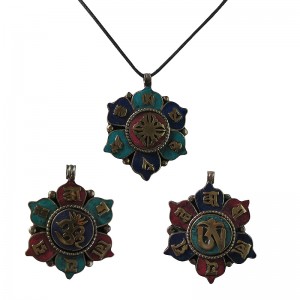 Om Mani mantra lotus pendent2