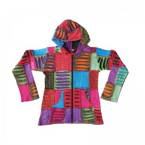 Razor cut brushed patches hoodie