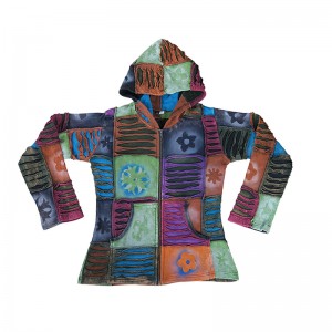 Razor cut stone wash spray paint rib hoodie