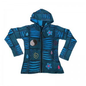 Hand embroidered patch work layer cut hoodie2