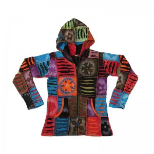 Razor cut stone wash spray paint rib hoodie2