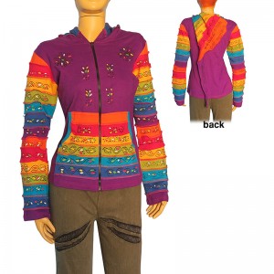 Colorful stripes hand painted hoodie