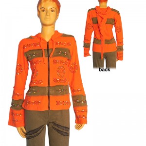 Hand painted orange hoodie