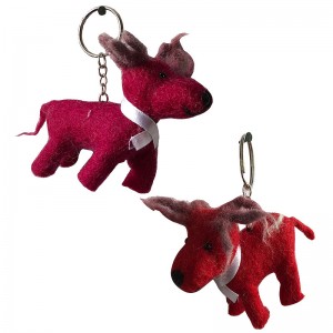 Deer felt key ring