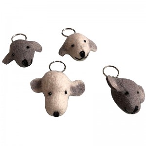 Dog head design key ring
