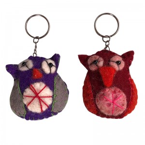 Baby Owl design felt key ring