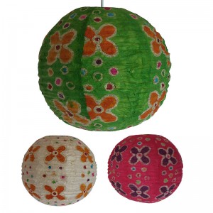 Wax print medium ball lampshade2