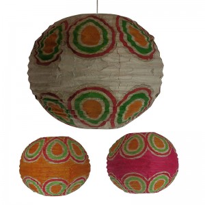 Wax print small ball lampshade1