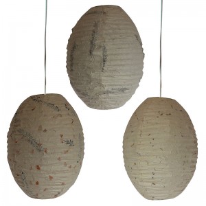 Flower inlay oval small lampshade