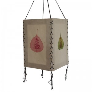 Buddha on Bodhi leaves 4-fold lampshade