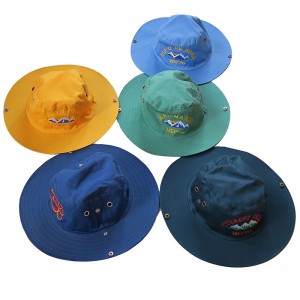Embroidered cotton round hat
