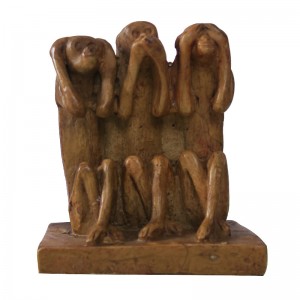 Resin ivory colour 3-monkey set 