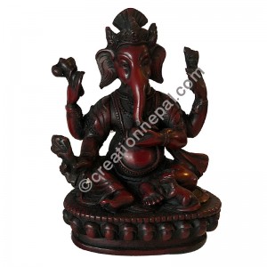 7-inch antique red color Ganesh