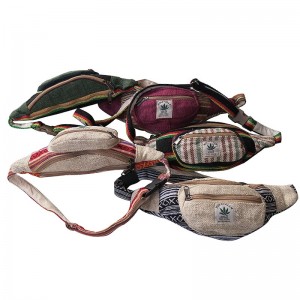 3-pocket hemp and cotton belt bag