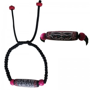 Om Mani-Buddha Eye carved stone wrist