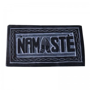 NAMASTE carved small stone panel