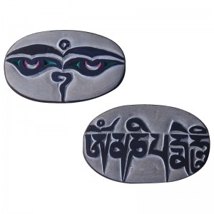 Buddha Eye - Om Mani carved large decorative