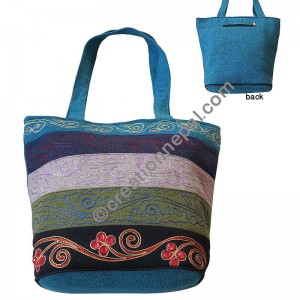 Horizontal patch tote bag