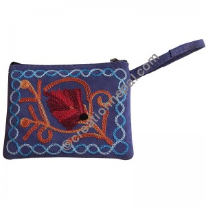 Suede leather tiny coin case