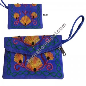 Top covered leather suede purse
