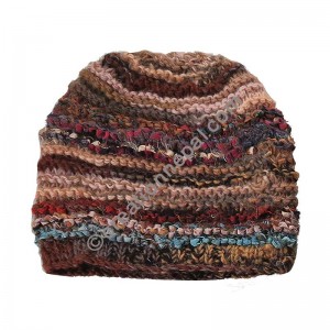 Wool and silk mixed Brown cap