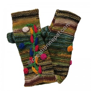 Green tie dye woolen hand warmer