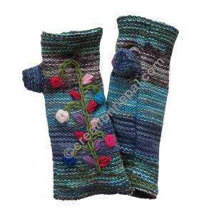 Blue tie dye woolen hand warmer