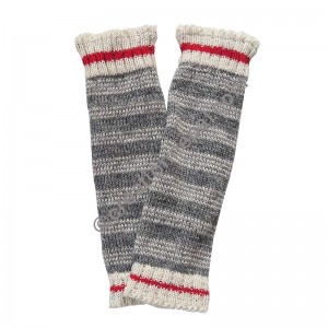 Grey stripes woolen leg warmer