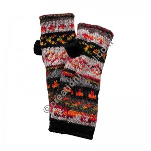 Orange pattern woolen hand warmer