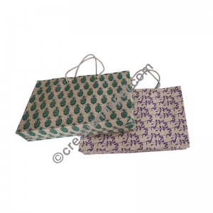 Printed Lokta horizontal Medium bag