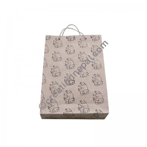 Elephants print Lokta regular bag