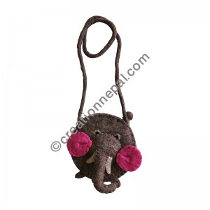 Elephant design round bag