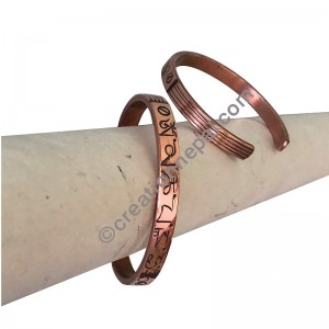 Cupper Om Mani Mantra bangle