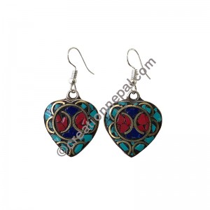 Colorful heart earring