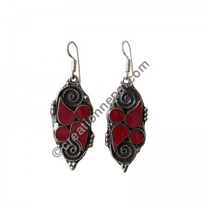 Swirl and flower earring