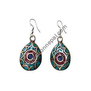 Colorful tear drop earring