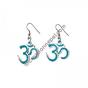 Turquoise Om Mantra earring