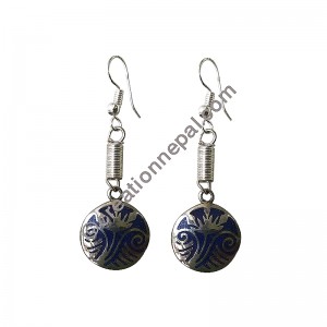 White metal flower earring